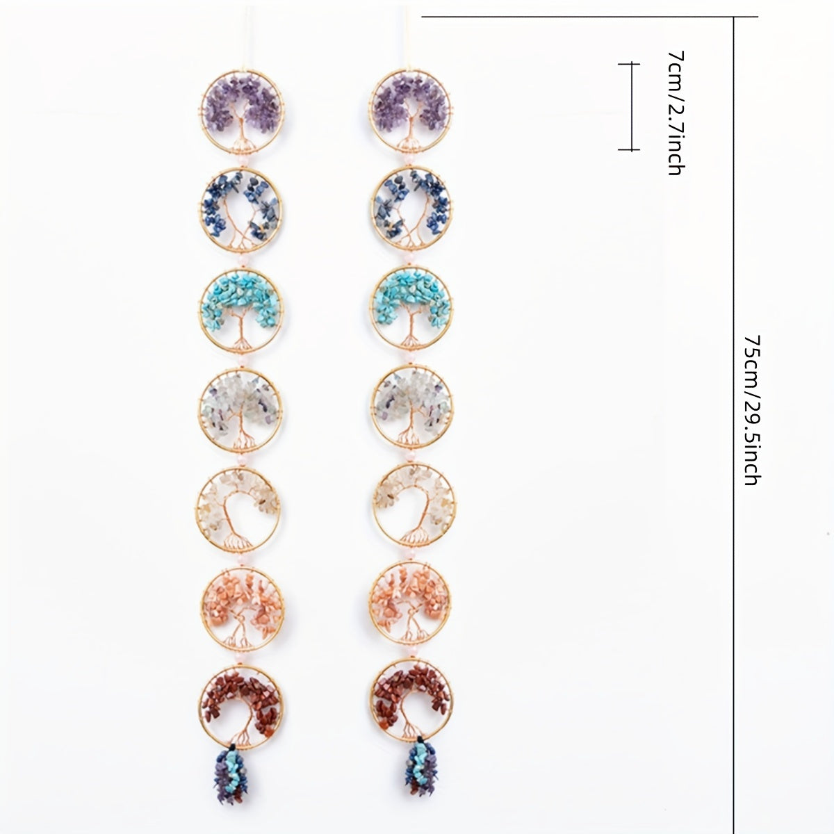 Tree of Life 7 Chakra Stones - Crystal Wall Hanging for Meditation & Home Decor, Perfect Gift for Women