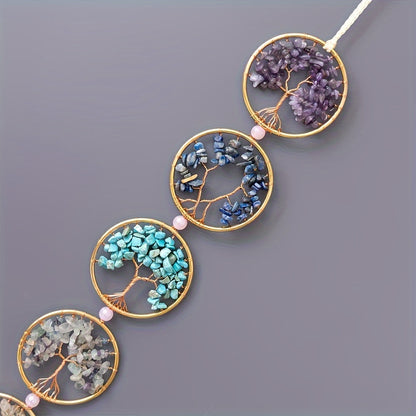 Tree of Life 7 Chakra Stones - Crystal Wall Hanging for Meditation & Home Decor, Perfect Gift for Women