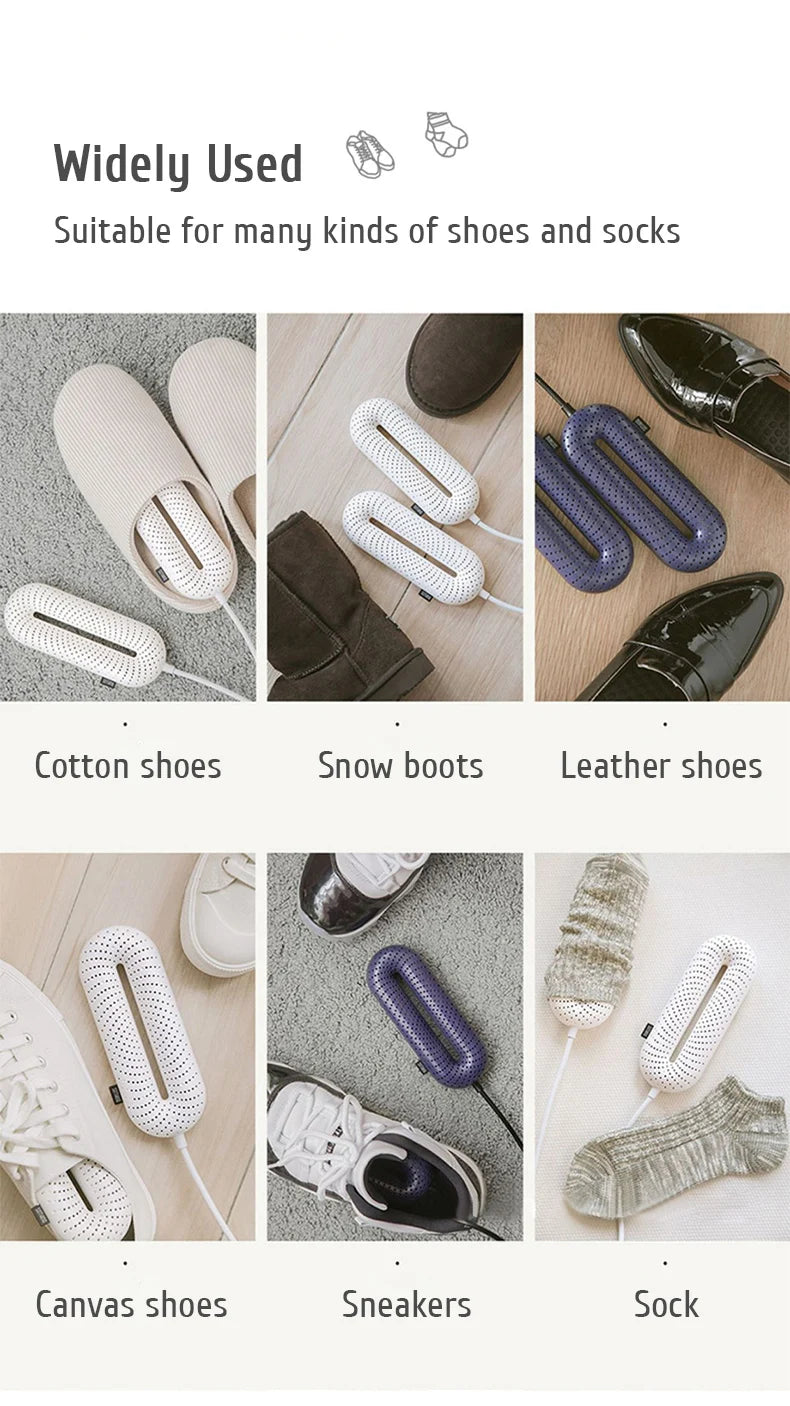 Say goodbye to embarrassment!  Keep your shoes dry and odor-free with our UV shoe dryer and deodorizer, the ultimate solution to foot odor!
