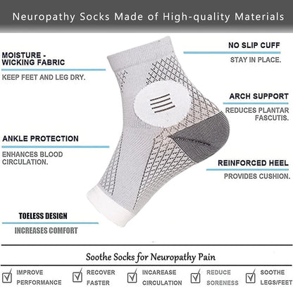 Specific Socks for Diabetics, Peripheral Neuritis Therapy, Compression for Ankle Gout, Nerve Pain