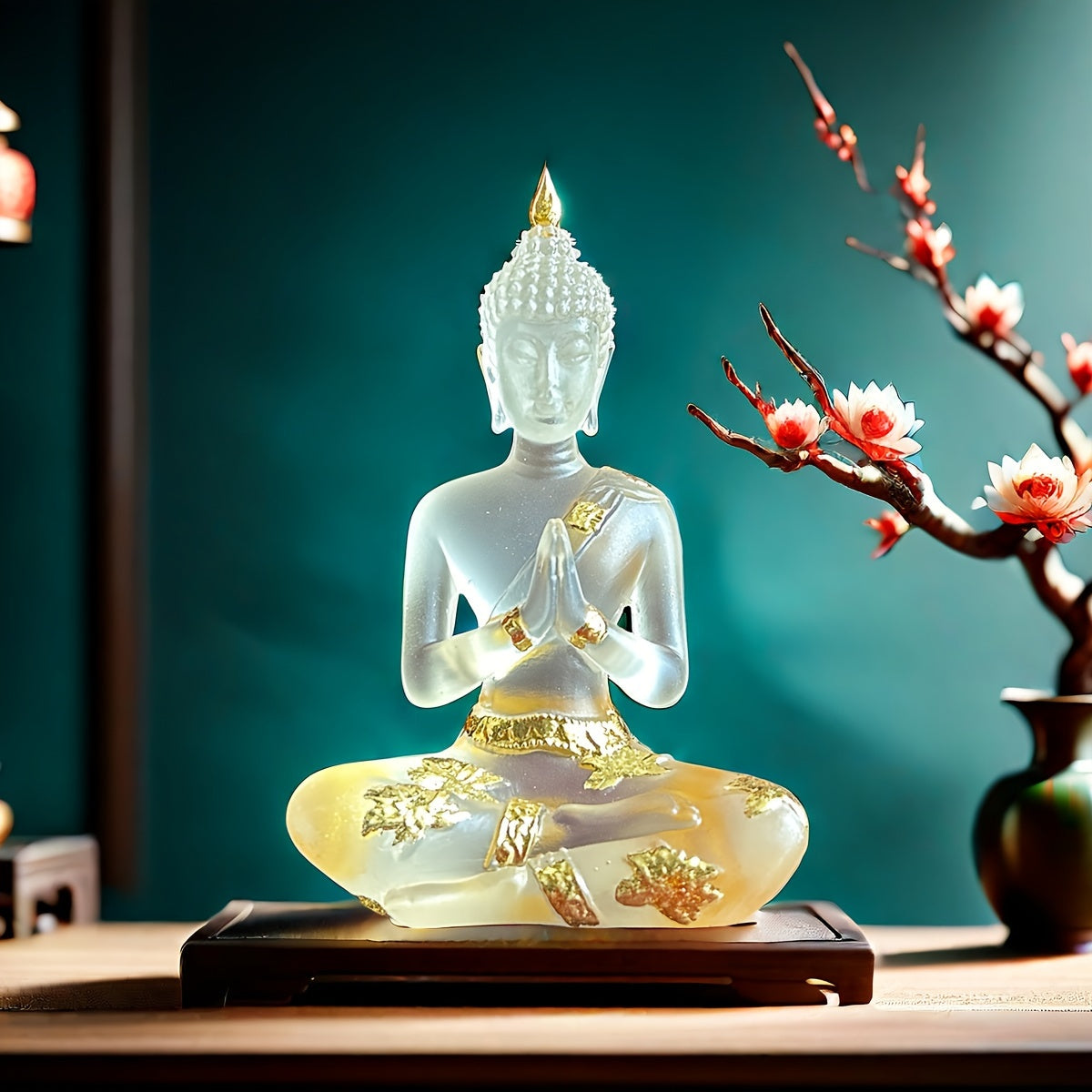 1pc Buddha Statue Sitting Buddha Home Decoration Crafts, Buddha Statue Ornaments, Using Resin Crafts, Suitable for Home, Shop And Other Decoration